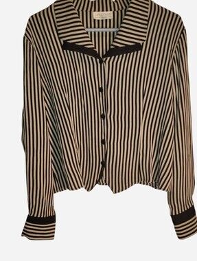 Vintage Camille Claudel Striped Cropped Blouse / Jacket size medium